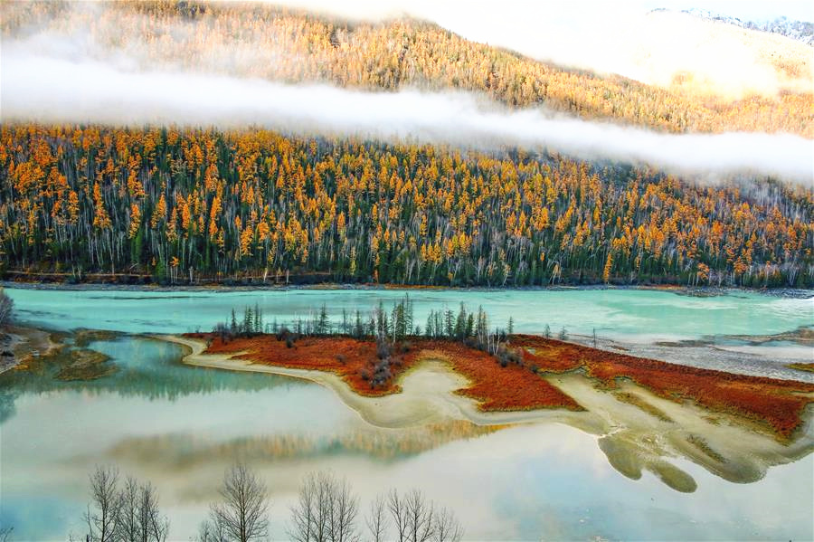 新疆阿勒泰喀納斯臥龍灣（圖片來(lái)源：視覺(jué)中國(guó)）